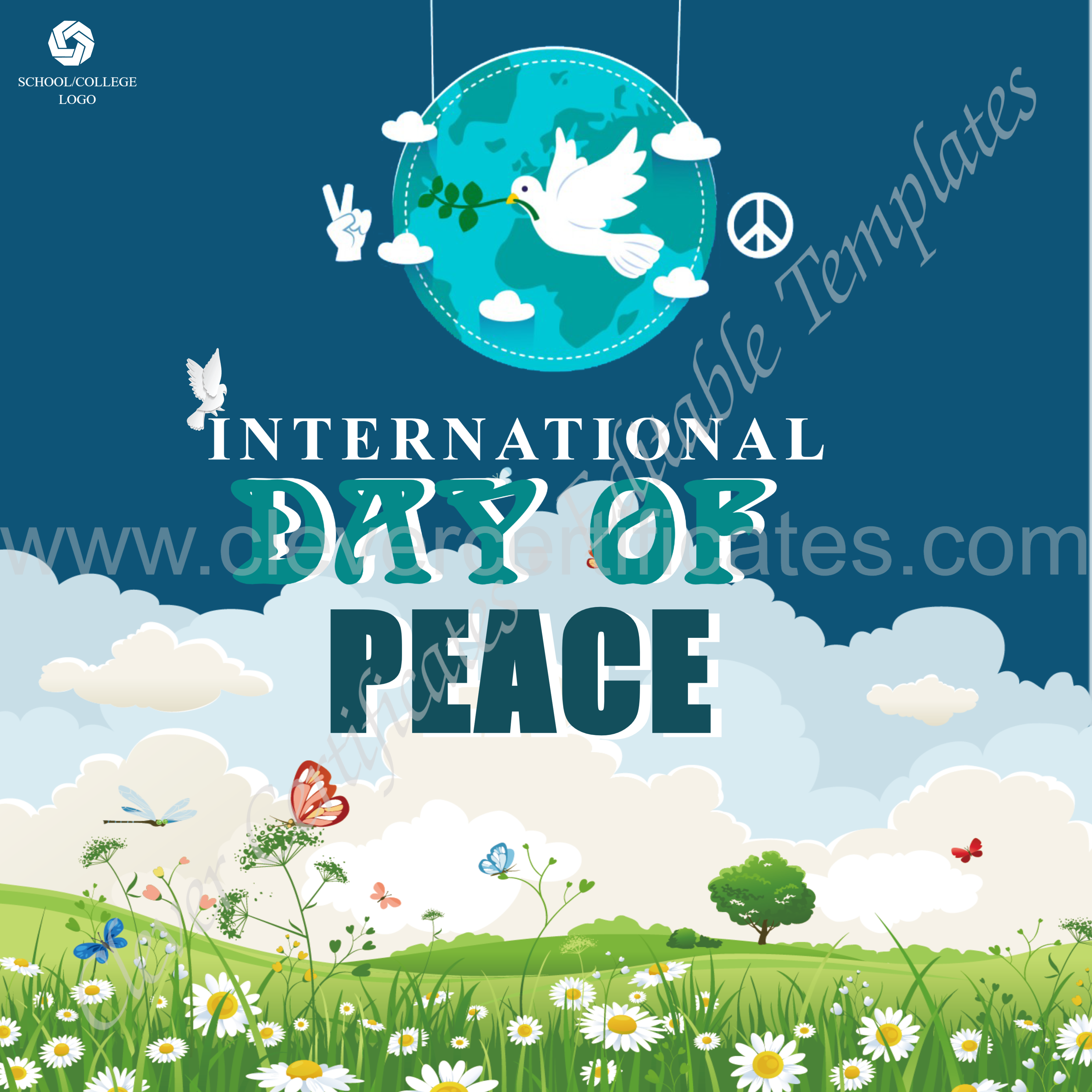 Editable International Day Of Peace Instagram Post — Certificate Template Preview