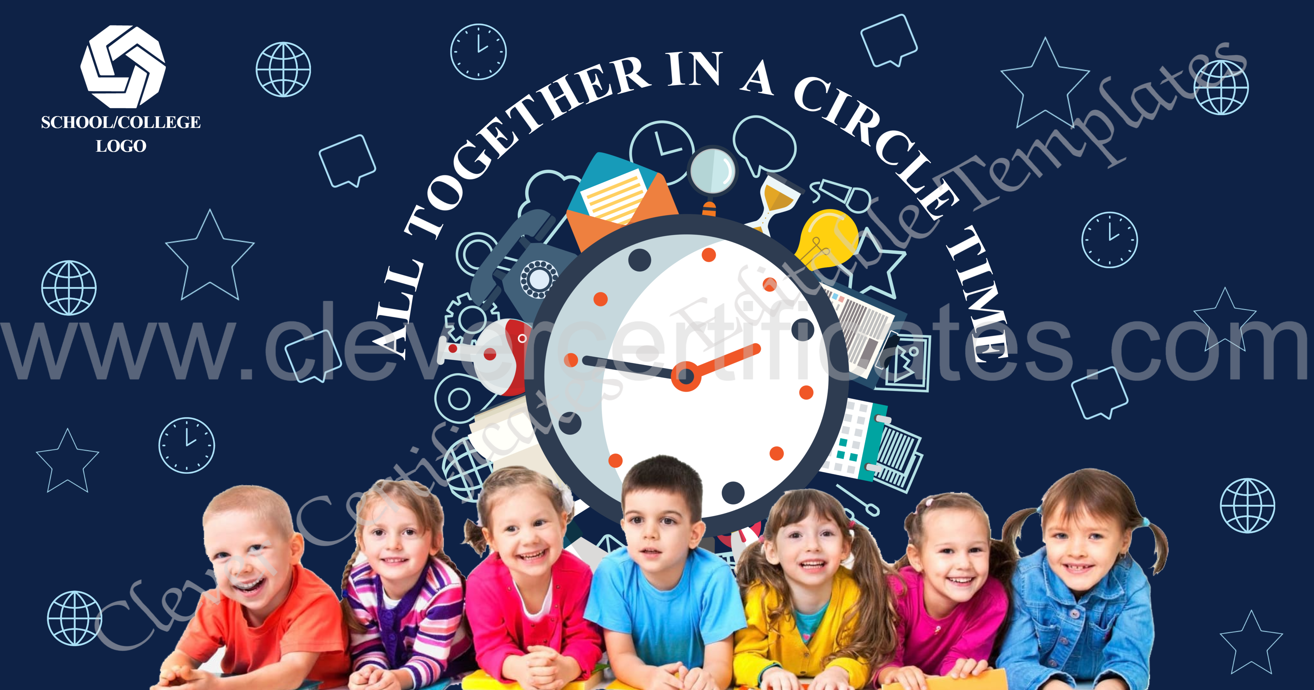 Editable All Togther In A Circle Tme facebook post — Certificate Template Preview
