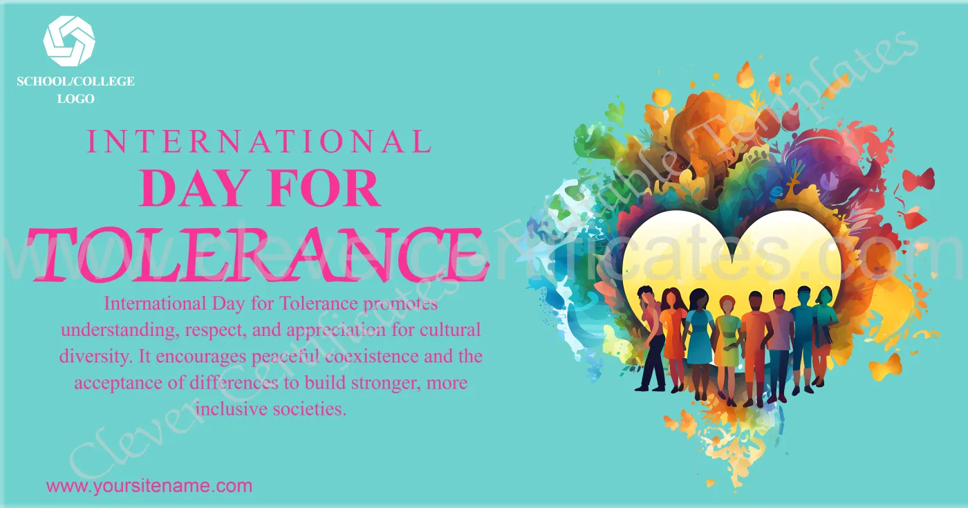 Editable International Day Of Tolerence Facebook Post — Certificate Template Preview