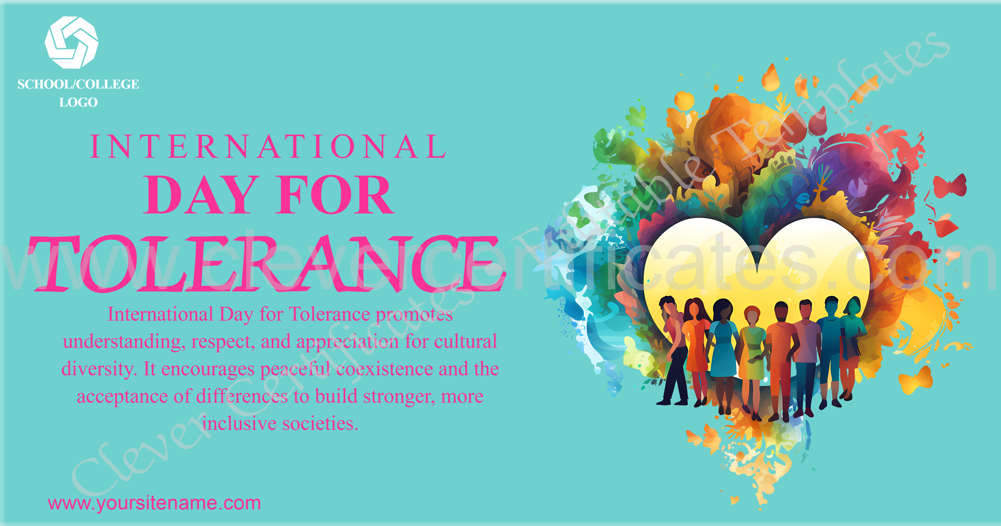 Editable International Day Of Tolerence Facebook Post — Certificate Template Preview