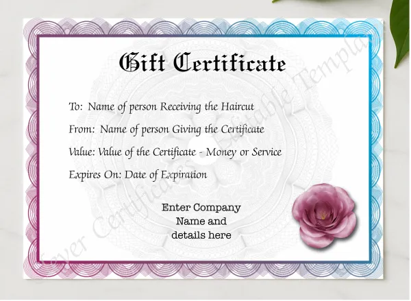 Gift Voucher Typed presented in a sleek wooden frame, elegantly arranged on a stylish table.