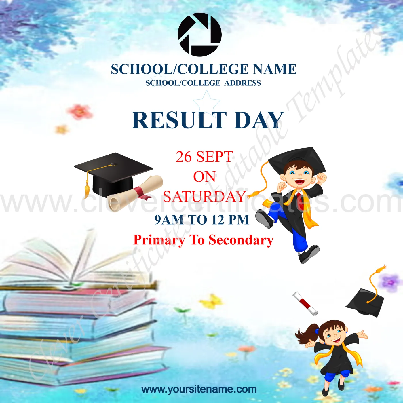 Editable Result Day Instagram Post — Certificate Template Preview