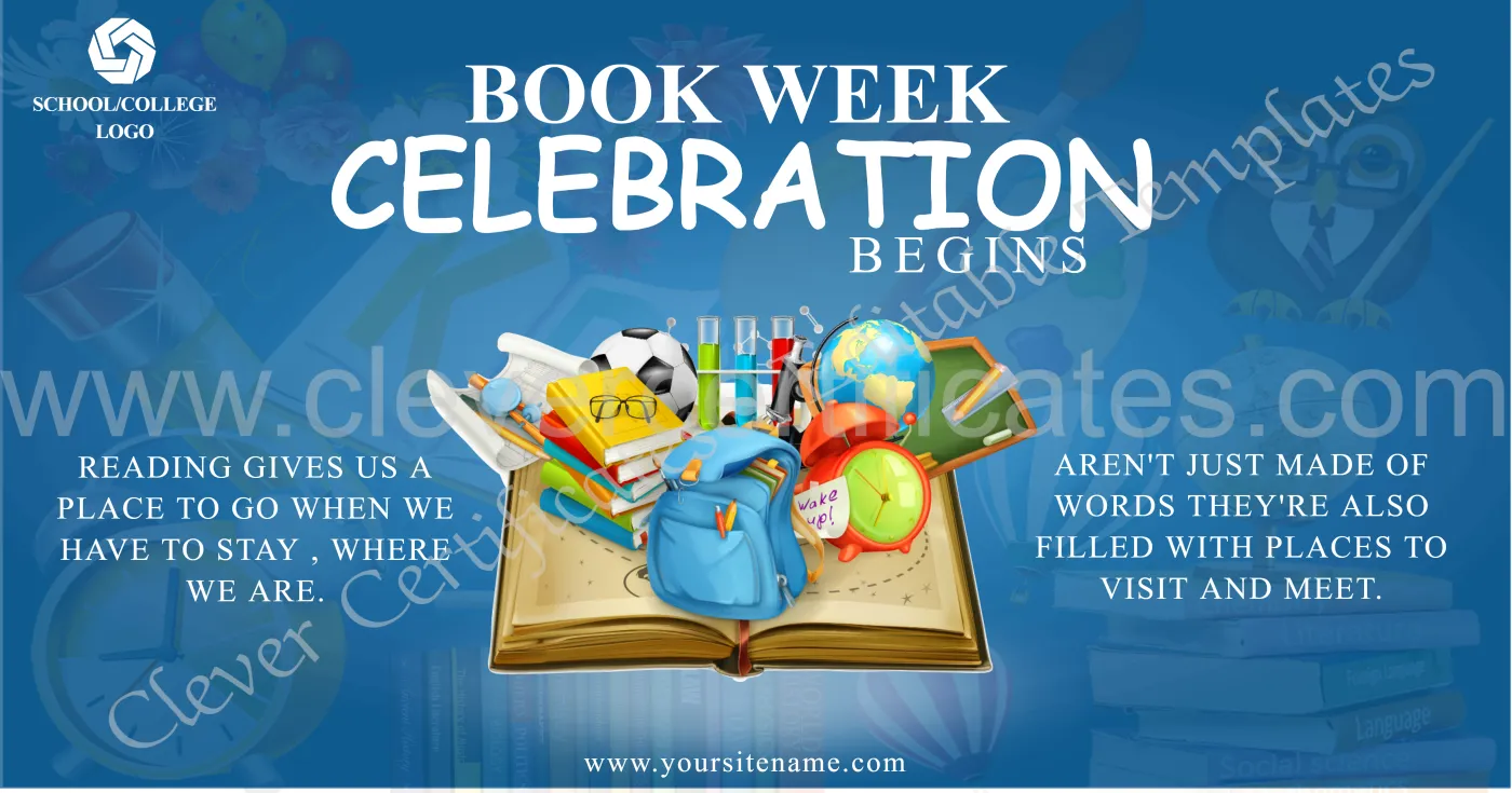 Editable Book Week Clebration Facebook Post — Certificate Template Preview