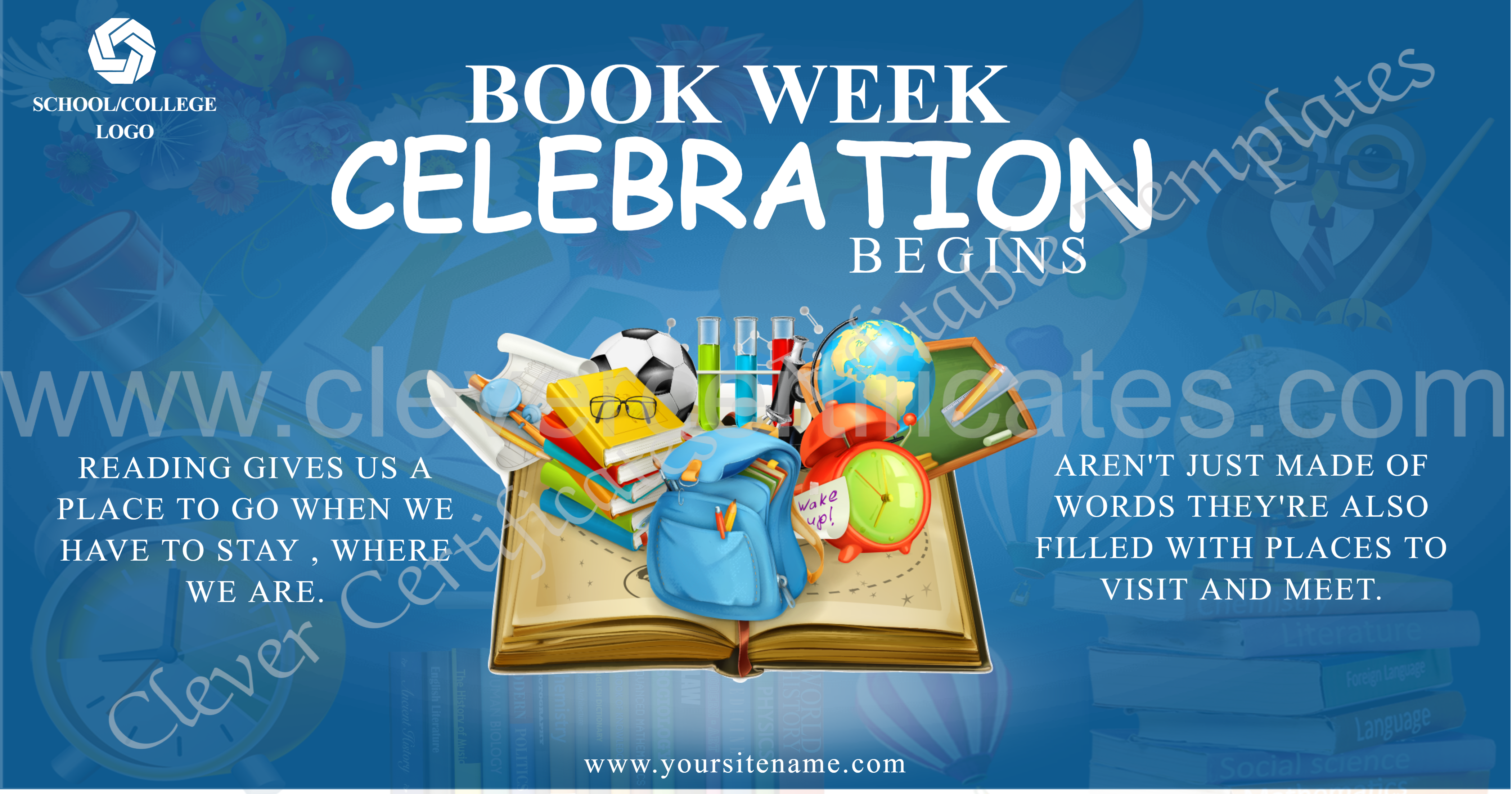 Editable Book Week Clebration Facebook Post — Certificate Template Preview