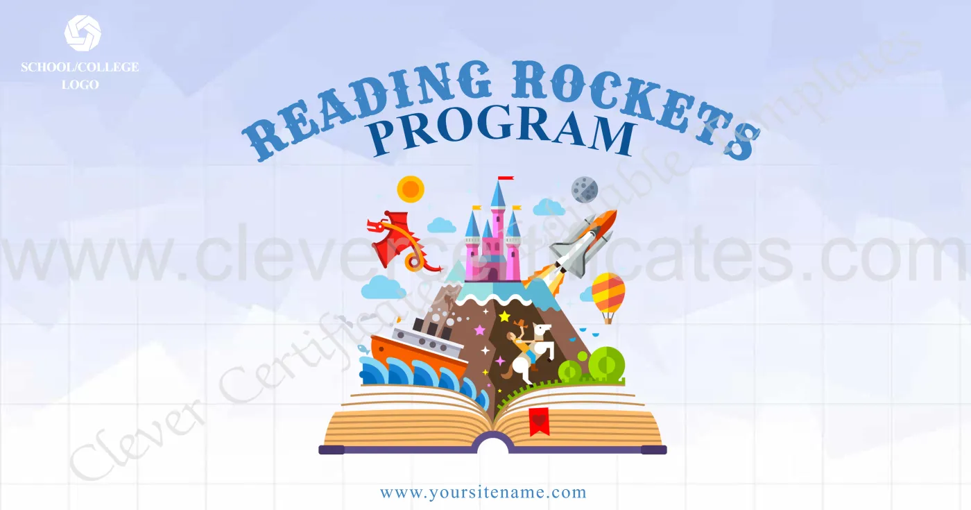 Editable Reading Rocket Program Facebook Post — Certificate Template Preview