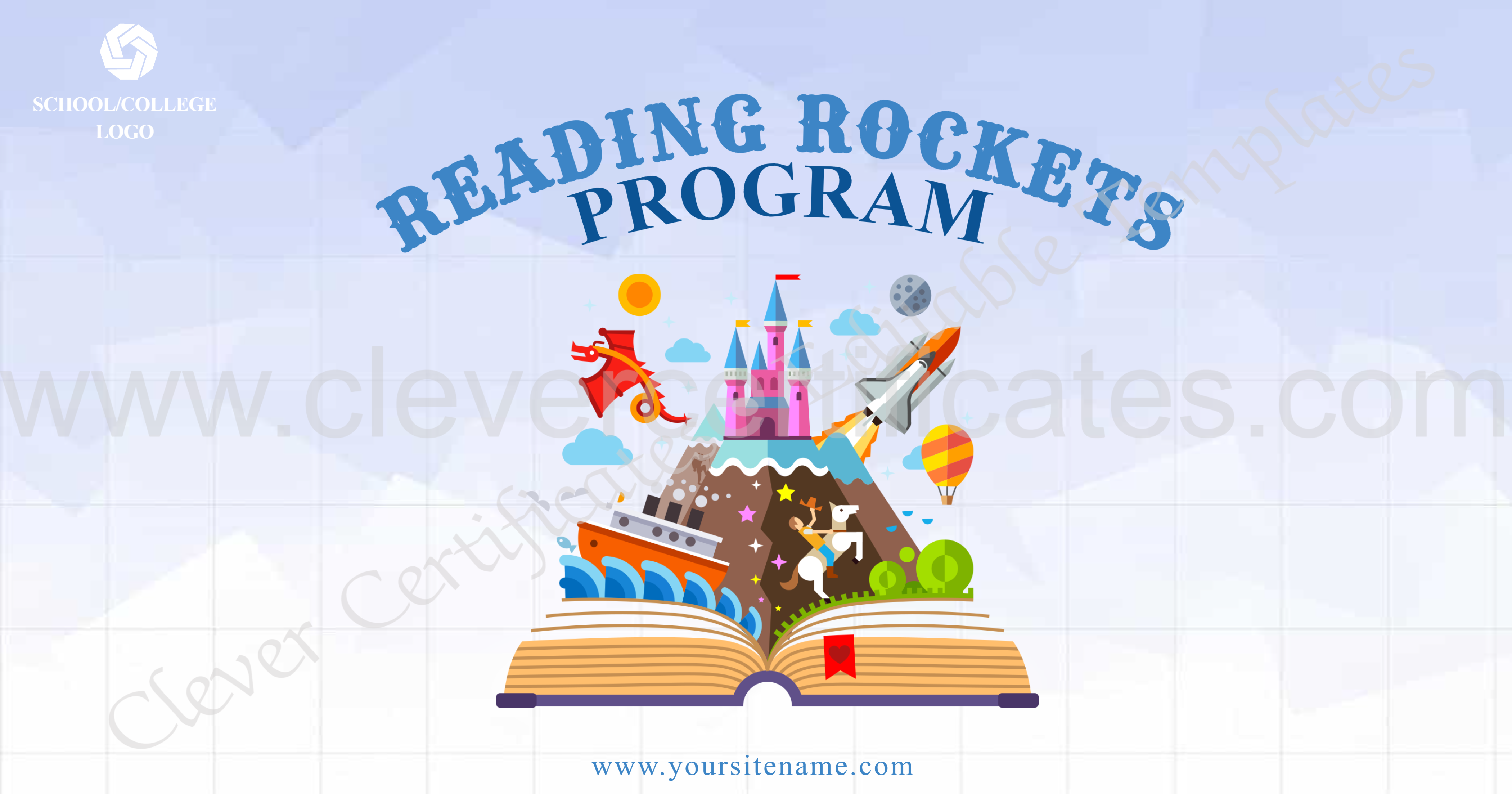 Editable Reading Rocket Program Facebook Post — Certificate Template Preview