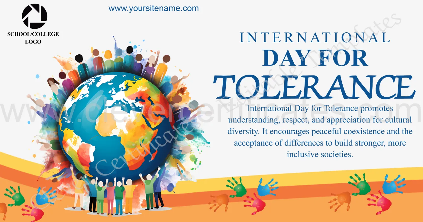 Editable International Day For Tolerance Facebook Post — Certificate Template Preview