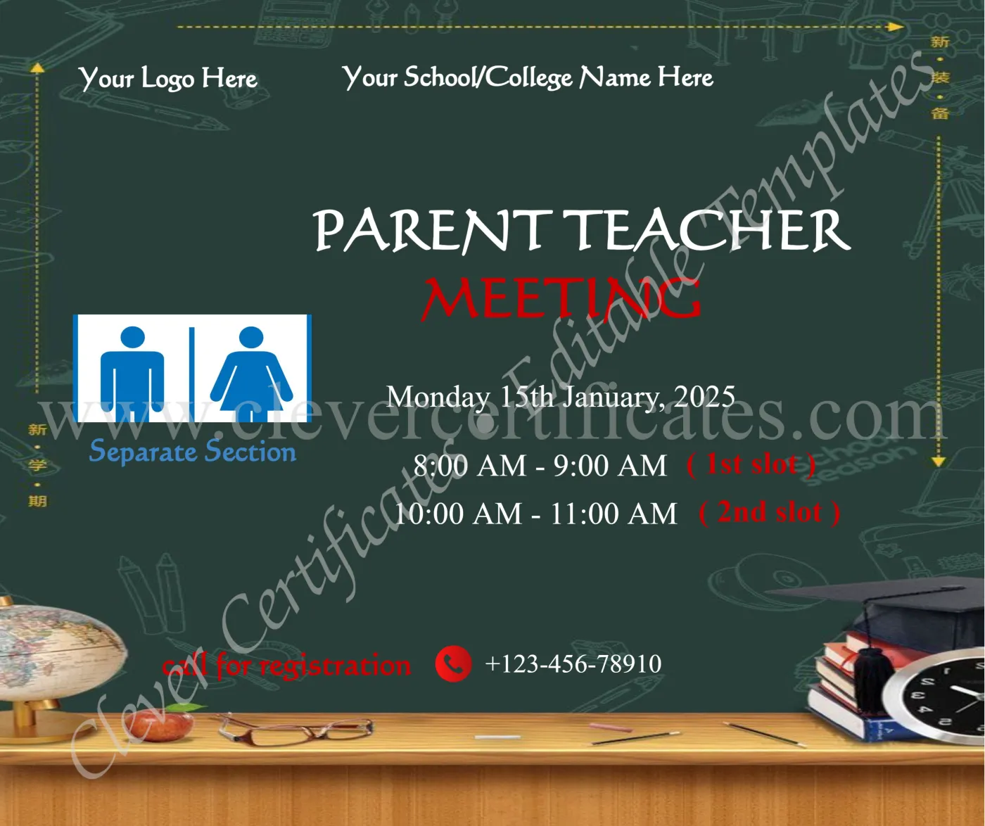 Customizeable Parent Teacher Meeting Facebook Post — Certificate Template Preview