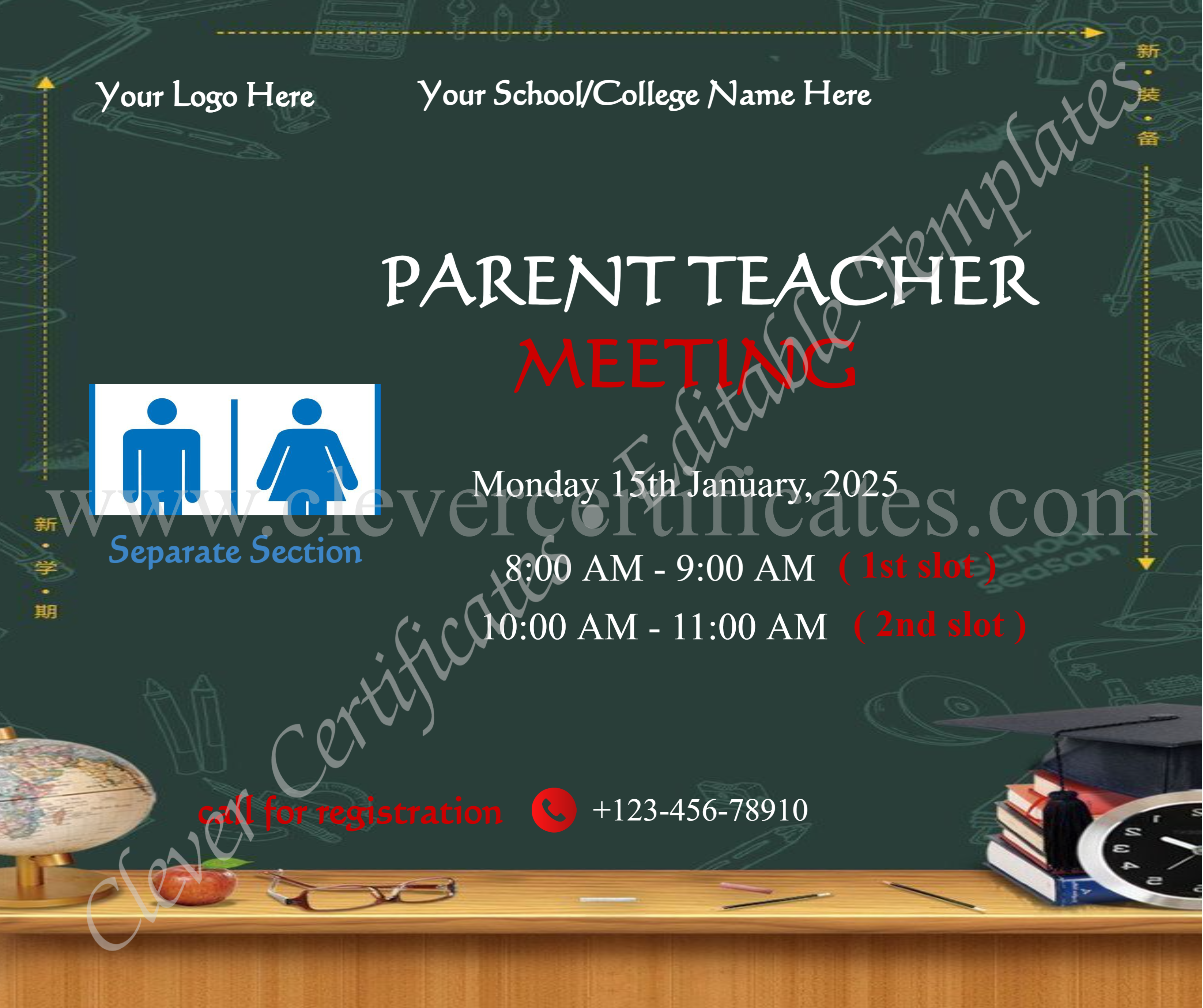 Customizeable Parent Teacher Meeting Facebook Post — Certificate Template Preview