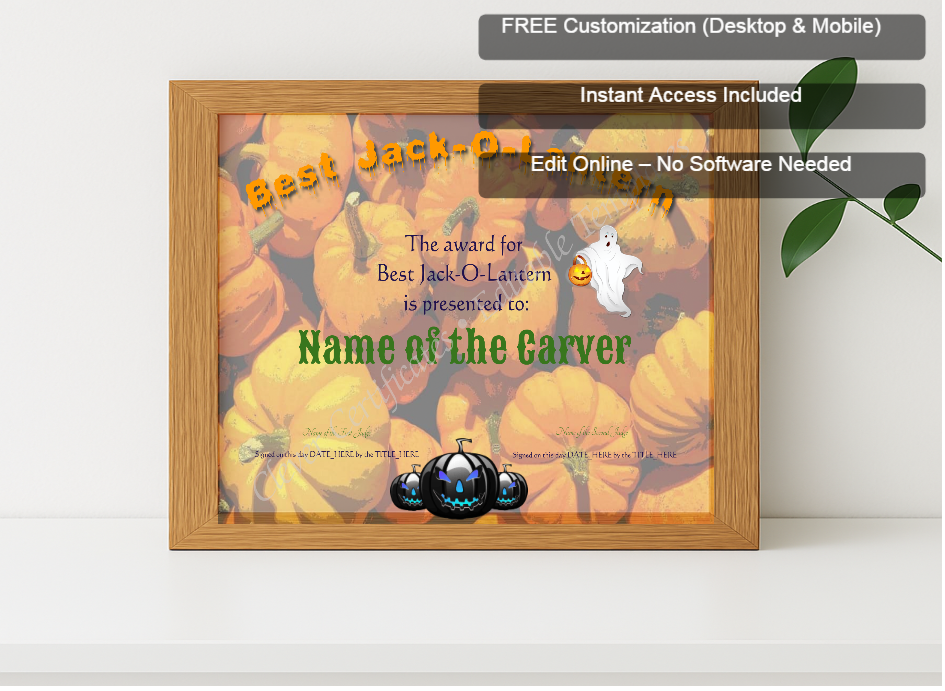 Premium mockup with Free Editor badge stack for Best Halloween Jack O Lantern