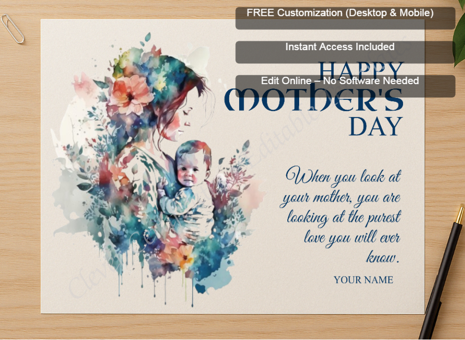 Zoomed preview with Free Editor badge stack for Mother Baby Boy Clipart