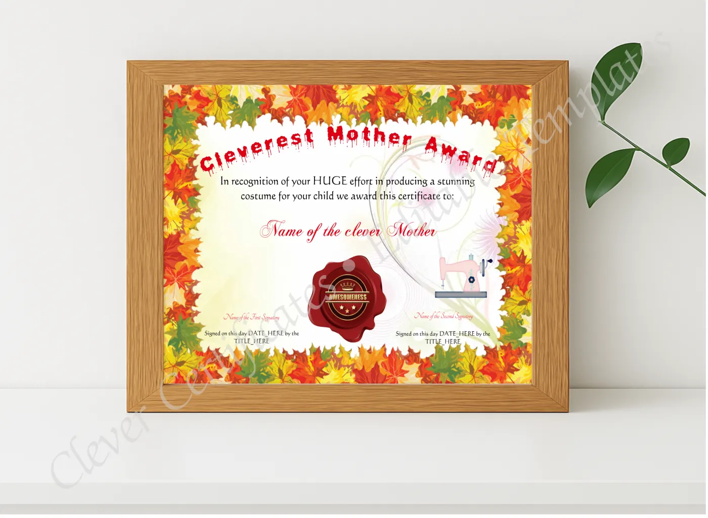 Realistic mockup featuring Cleverest Halloween Mother displayed within a modern frame, set against a minimalistic background.