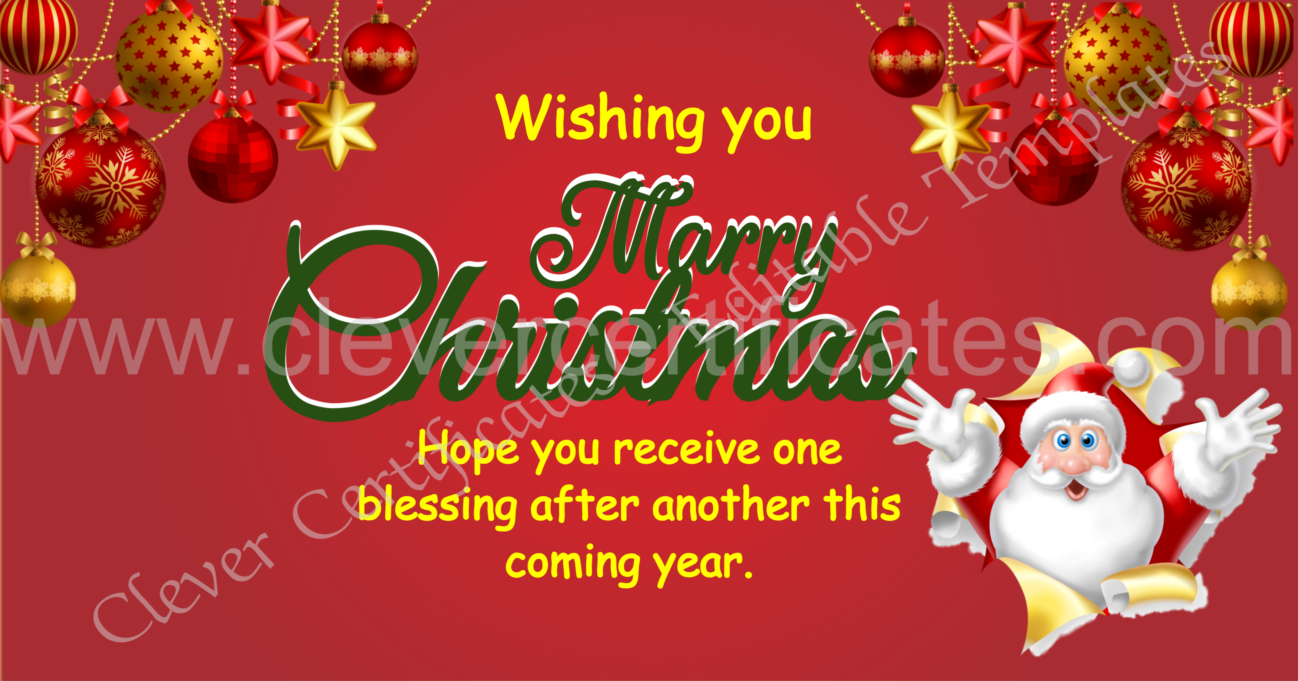 Editable Wishing Christmas Day Facebook Post — Certificate Template Preview