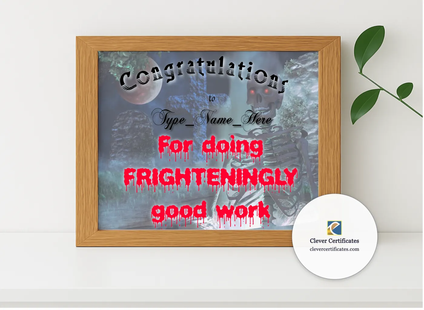 Realistic mockup featuring Halloween Frighteningly Good displayed within a modern frame, set against a minimalistic background.