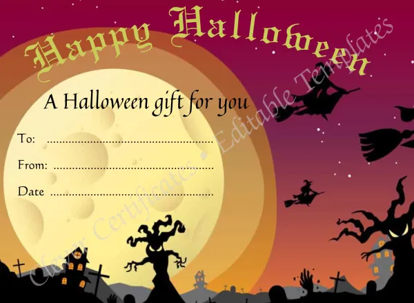 Halloween Gift Certificate