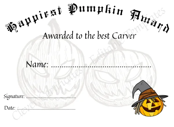 Happiest Pumpkin Award