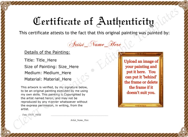 Customizeable Brown Authenticity With Image