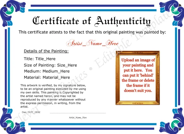 Editable Elegant Blue Authenticity With Image