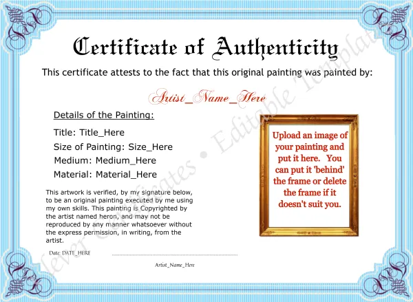 Printable Elegant Sky Blue Authenticity With Image