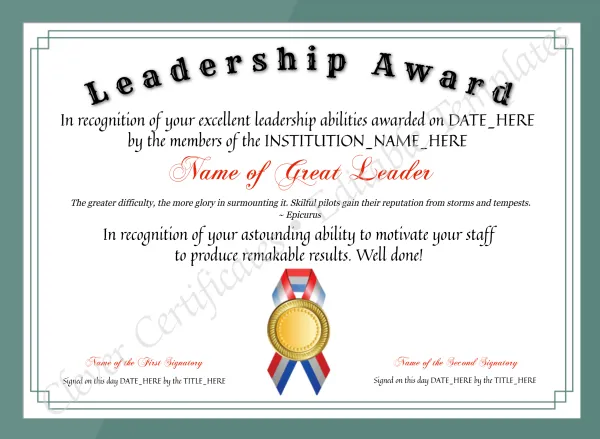Customizable Elegant Leadership Award