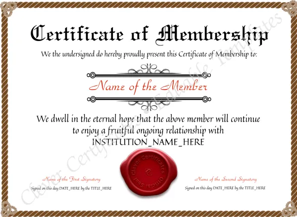 Printable Elegant Brown Certificate Of Membership