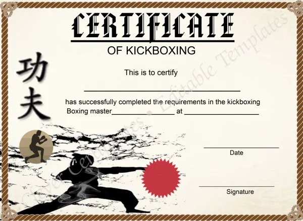 Modern Kickboxing Certificate