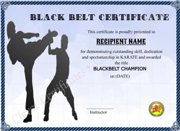 Printable Blackbelt Award