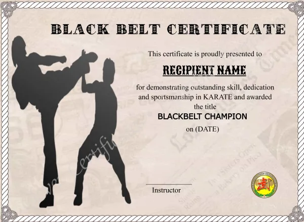 Customizable Blackbelt Award