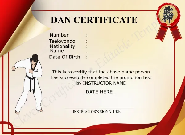 Elegant Dan Certificate