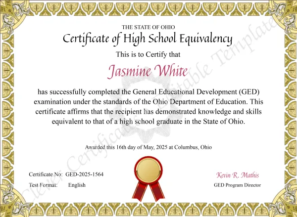 Ohio High School Equivalency Certificate