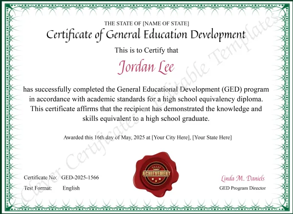 GED Certificate