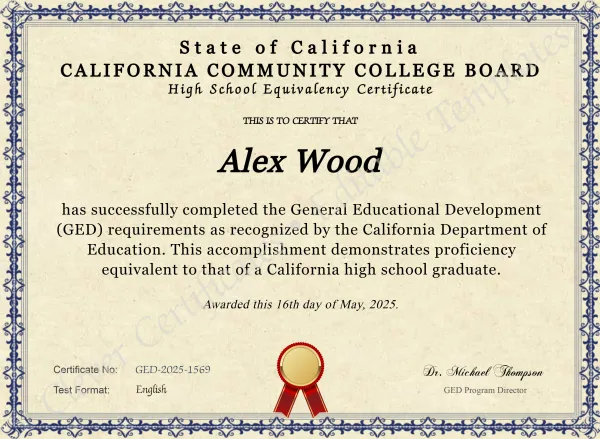 California High School Equivalency Certificate