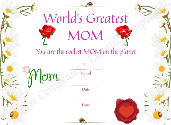 Greatest Mom Award