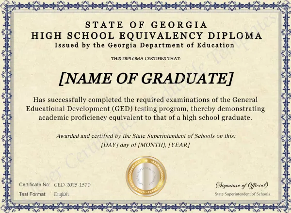 Georgia High School Equivalency Certificate