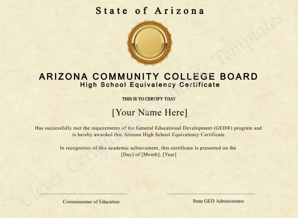 Arizona High School Equivalency Certificate