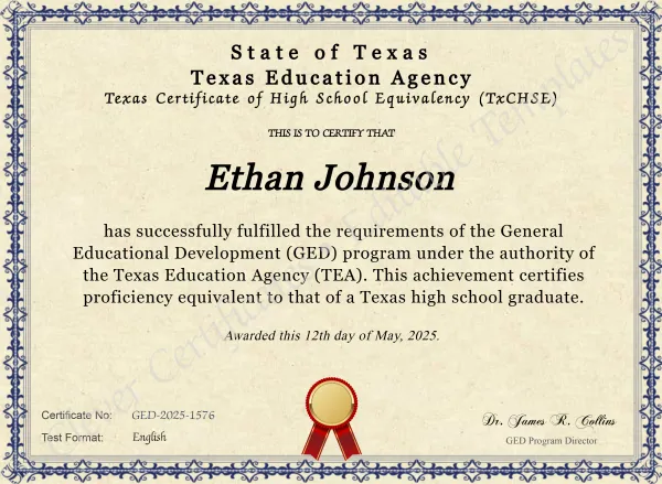 Texas High School Equivalency Certificate