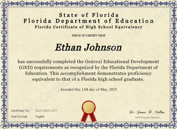 Florida High School Equivalency Certificate