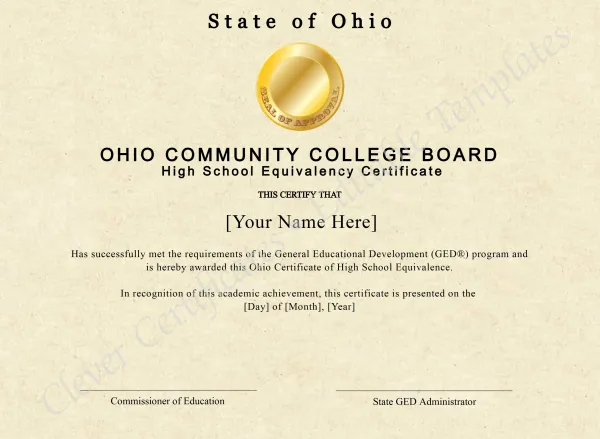 Ohio High School Equivalency Certificate