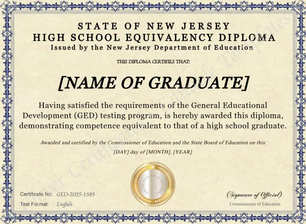 New Jersey High School Equivalency Certificate