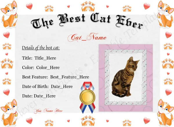 The Best Cat Ever Award