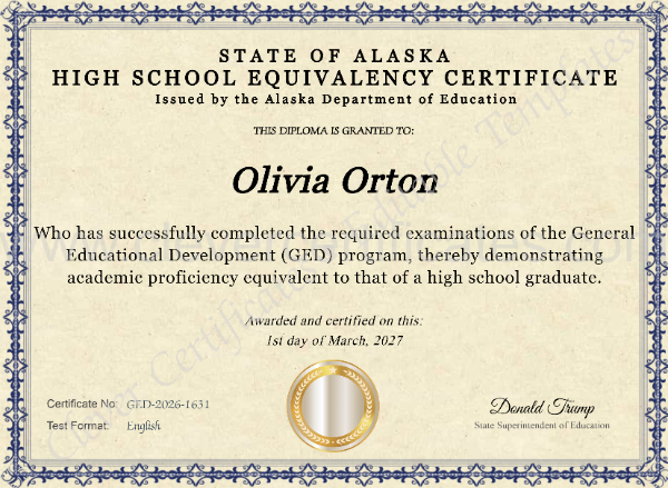 Alaska High School Equivalency Certificate