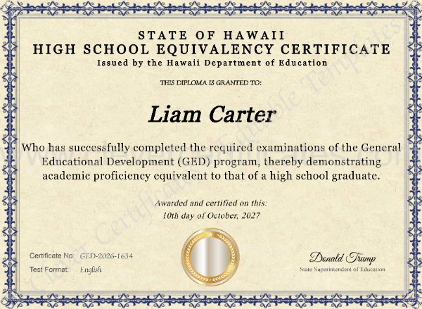 Hawaii High School Equivalency Certificate