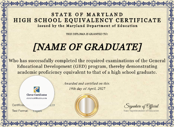 Maryland High School Equivalency Certificate