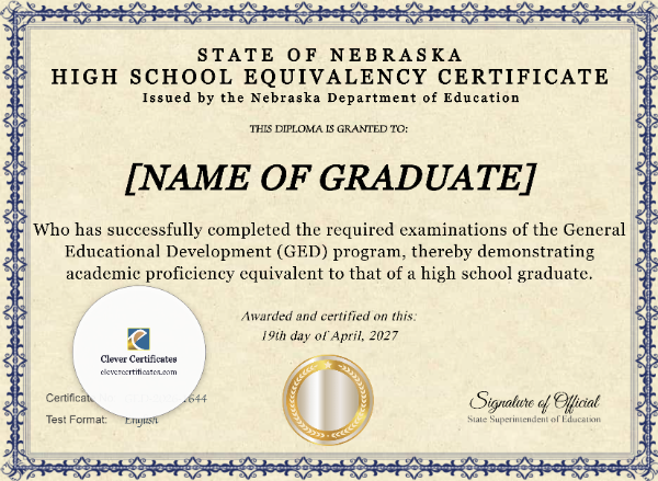 Nebraska High School Equivalency Certificate