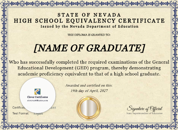 Nevada High School Equivalency Certificate
