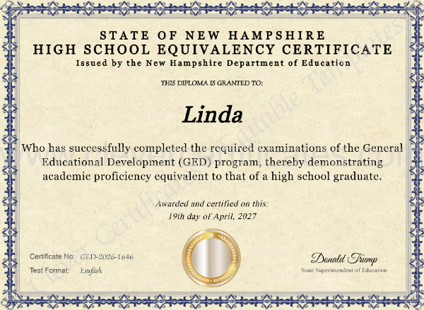 New Hampshire High School Equivalency Certificate