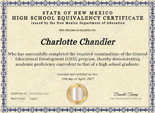 New Mexico High School Equivalency Certificate