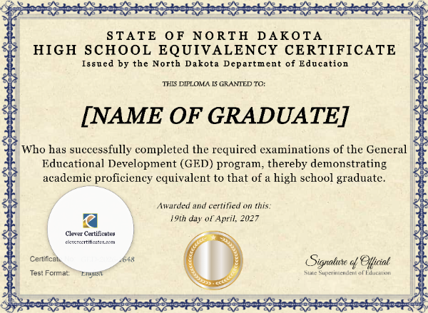 North Dakota High School Equivalency Certificate