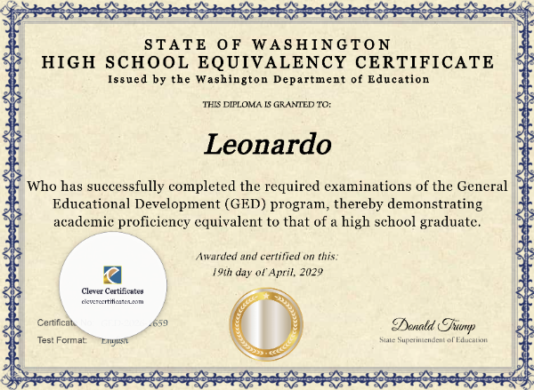 Washington High School Equivalency Certificate