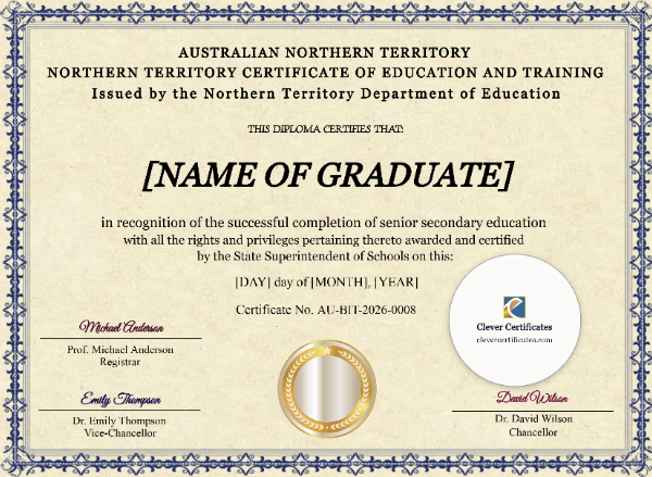 Free Northern Territory Certificate of Education And Training Template